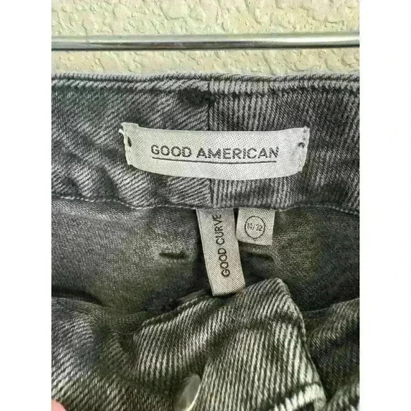 GOOD AMERICAN Good Curve Straight Jeans Black High Waist Size 10/32 - Picture 4 of 5